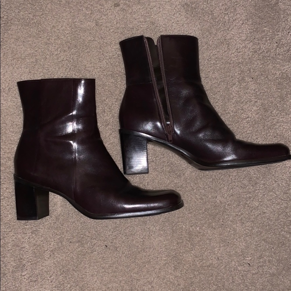 Gianni Bini Square Toe Leather Boots